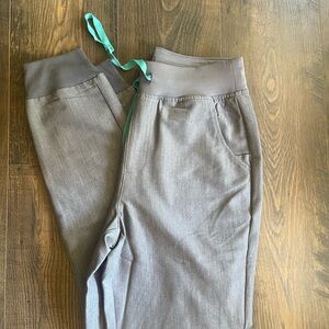 Figs Gray Jogger Pants with Teal Accent